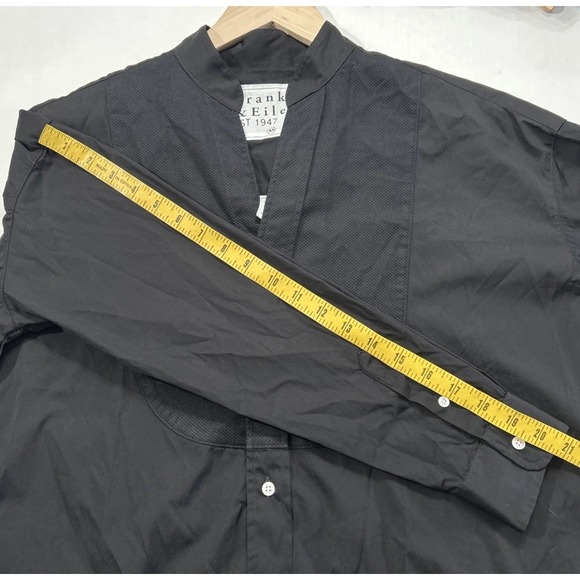 Frank &‎ Eileen TORI Italian Tuxedo Shirtdress Black Cotton XS Pockets Oversized - Picture 15 of 16